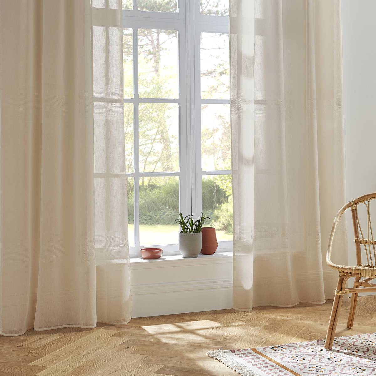 Atmosphera - Voilage "Sab" beige 140x240cm - Atmosphera Créateur d'intérieur - Imagen 1