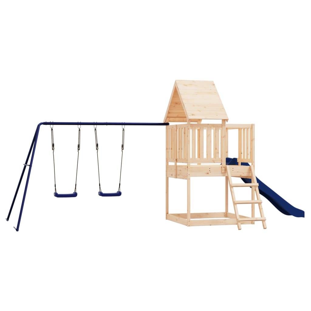 Helloshop26 - Aire de jeux d'extérieur balançoires toboggan portiques robuste jeux jardin 564 x 235 x 228 cm bois de pin massif - Imagen 1