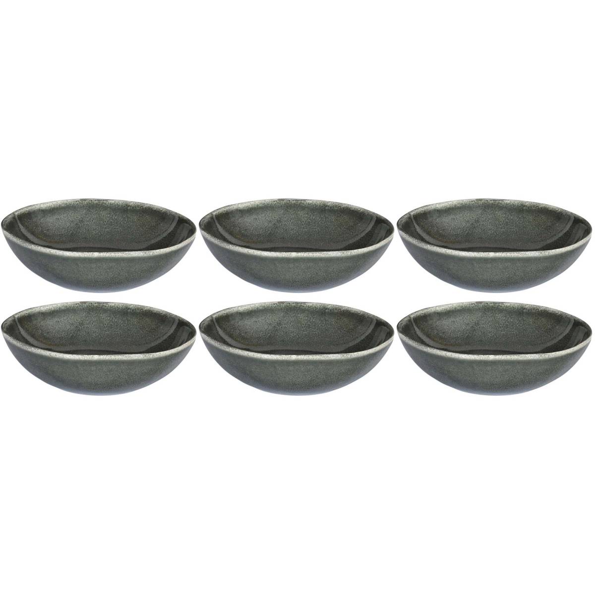 The Home Deco Factory - Assiette en grès vert Black Forest (Lot de 6) Assiette creuse - 19 cm The Home Deco Factory - Imagen 1
