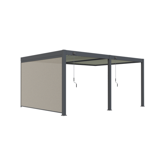Pergola Bioclimatique Aluminium Adossée 19m² - 3,6x5,3 - Store Latéral - Anthracite - 34 lames Inclinables 120 degrés - HALO - Image 2