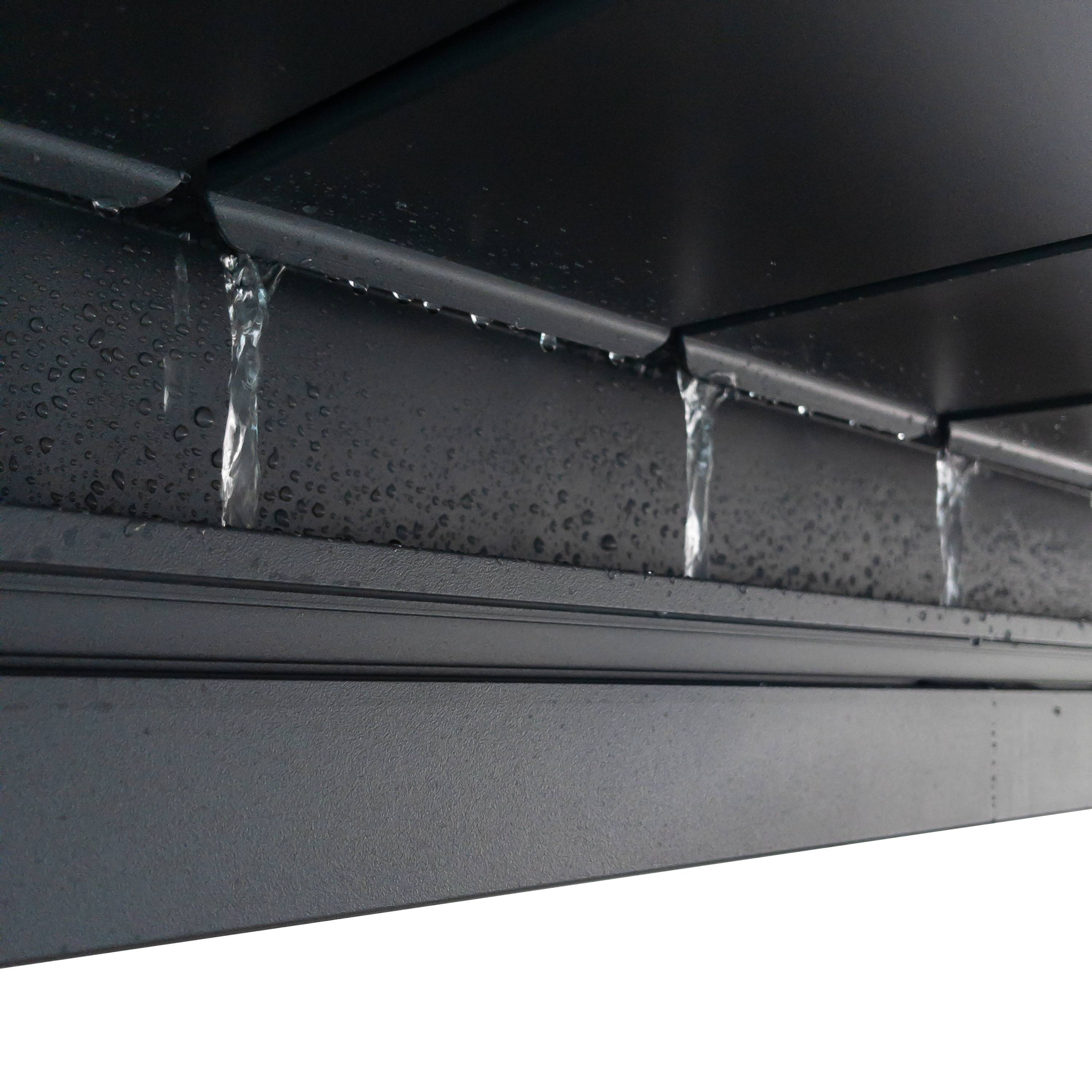 Pergola Bioclimatique Aluminium Adossée 19m² - 3,6x5,3 - Store Latéral - Anthracite - 34 lames Inclinables 120 degrés - HALO - Image 10