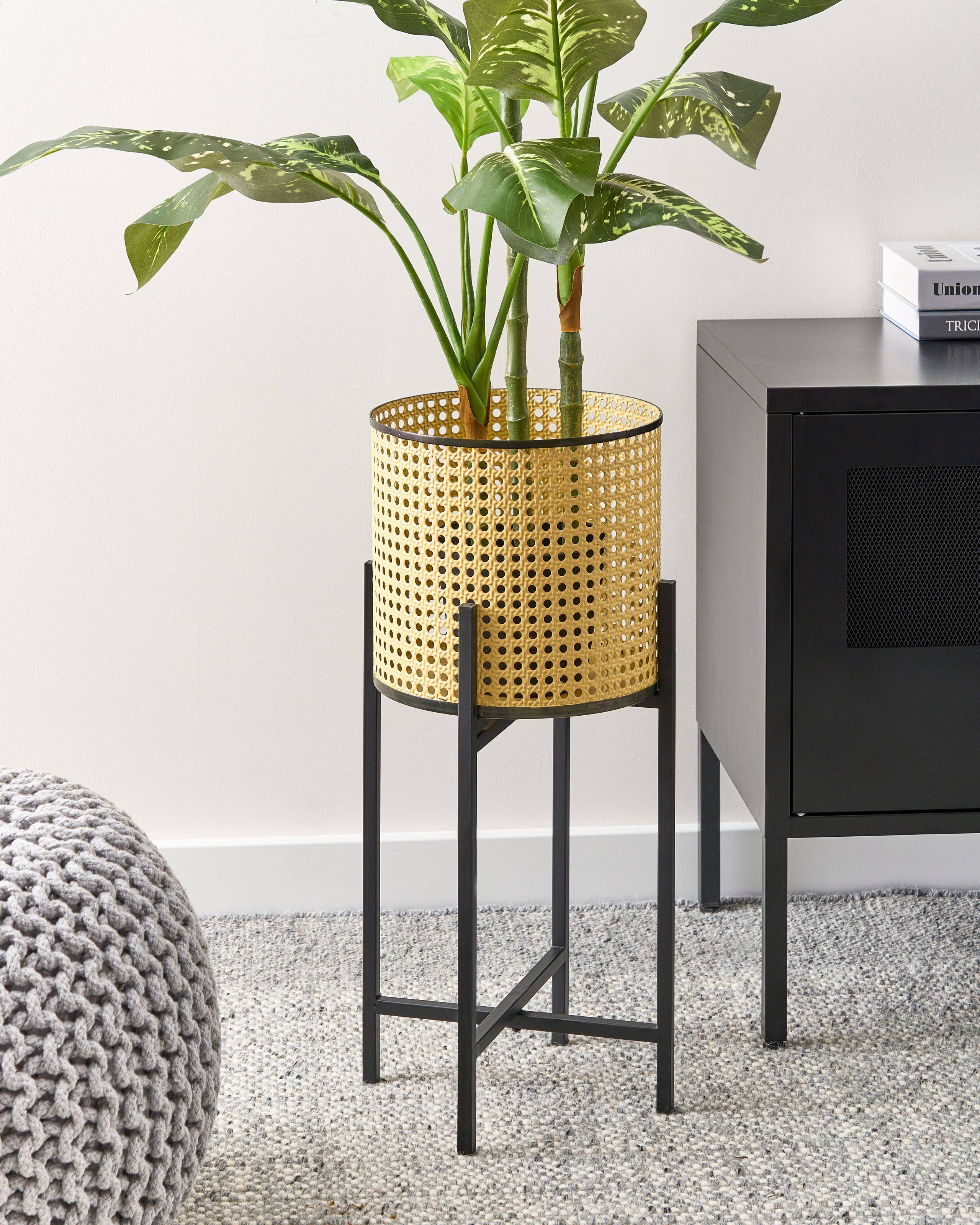 Beliani - Cache-pot d'intérieur Métal Beige FALLOPIA - 25x25x60- Beliani - Image 1