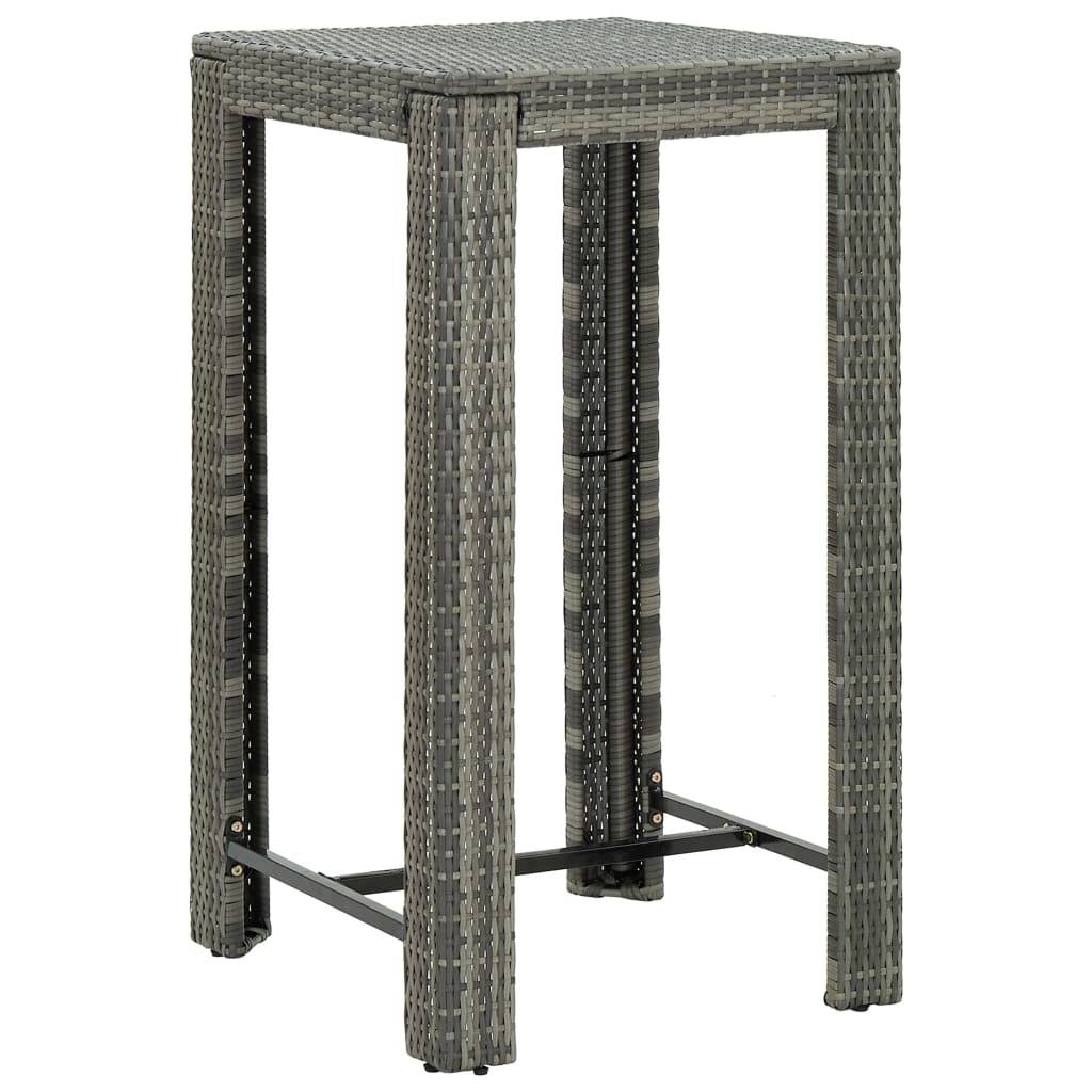 Helloshop26 - Ensemble de bar de jardin 5 pièces et coussins résine tressée gris - Imagen 5