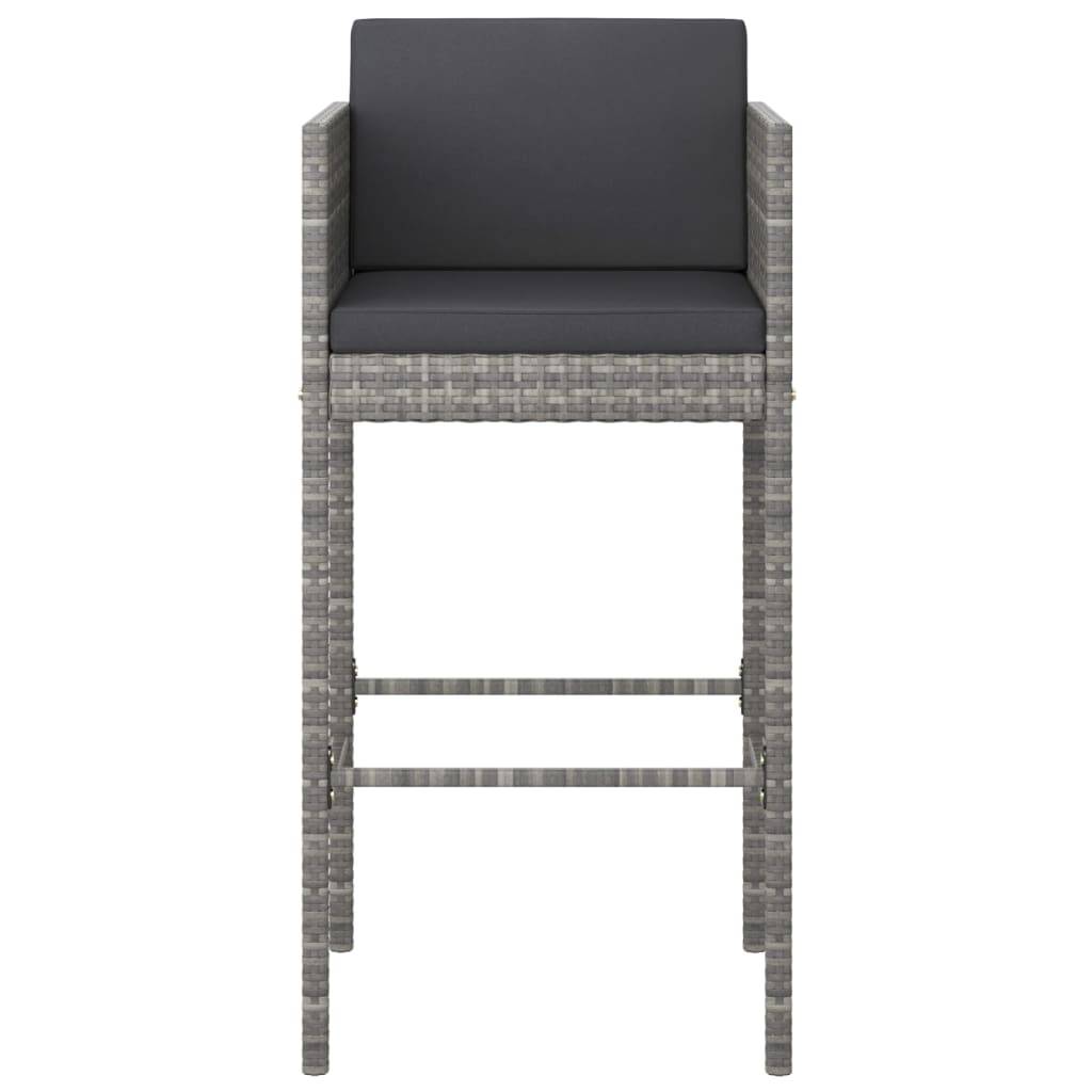 Helloshop26 - Ensemble de bar de jardin 5 pièces et coussins résine tressée gris - Imagen 3