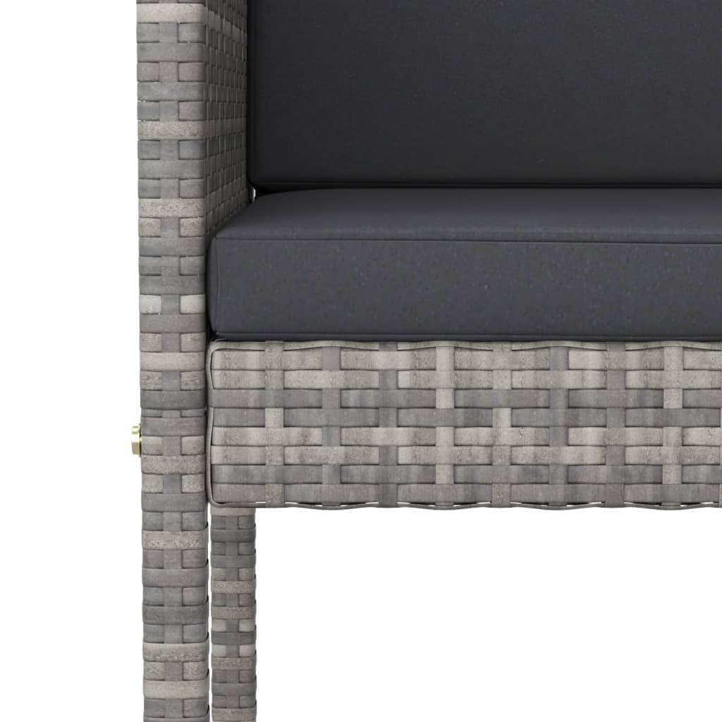 Helloshop26 - Ensemble de bar de jardin 5 pièces et coussins résine tressée gris - Imagen 4