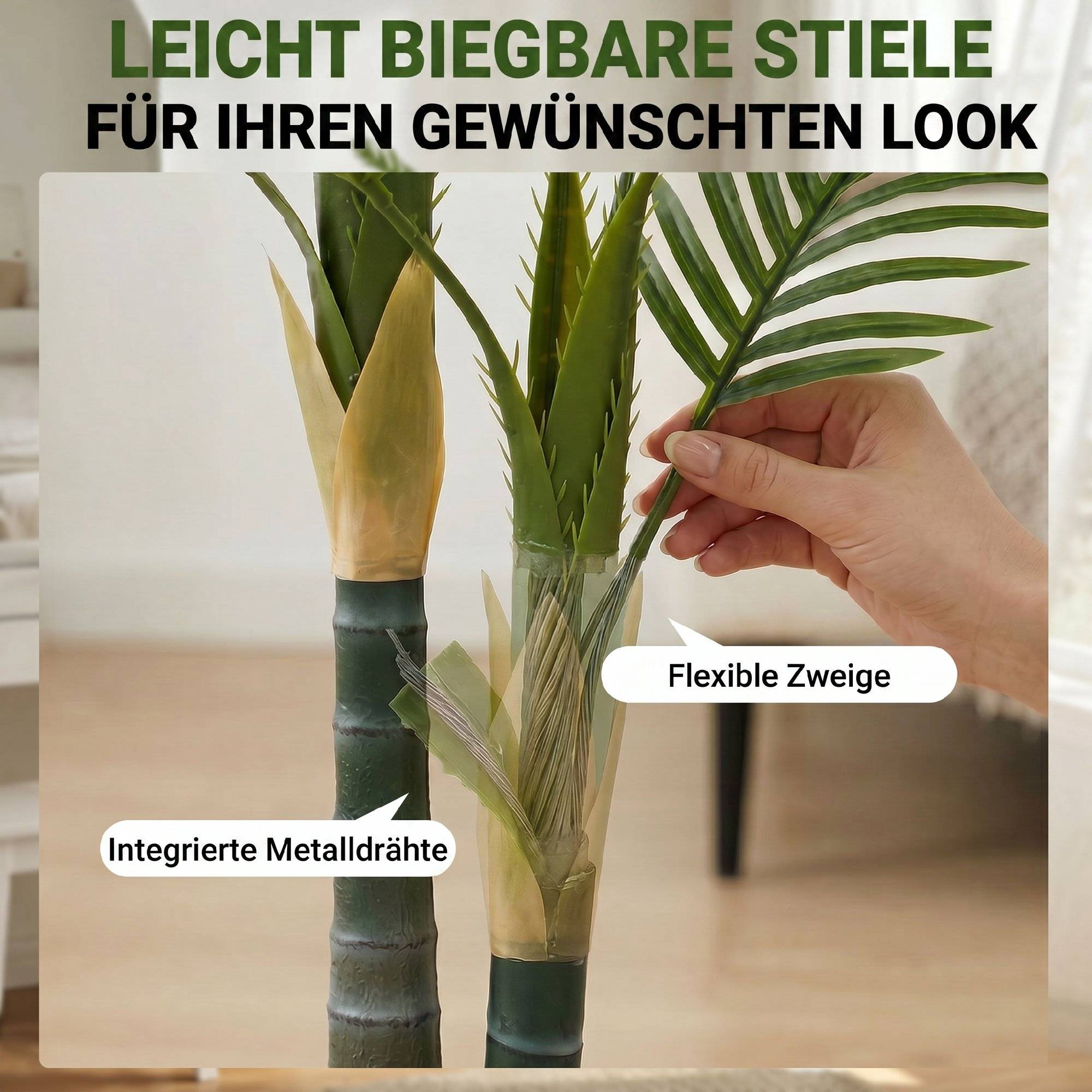 Palmier Artificiel Réaliste PEVA Intérieur Balcon Ambiance Tropicale 150cm Vert - ComfortXL Outdoor Living - Image 8