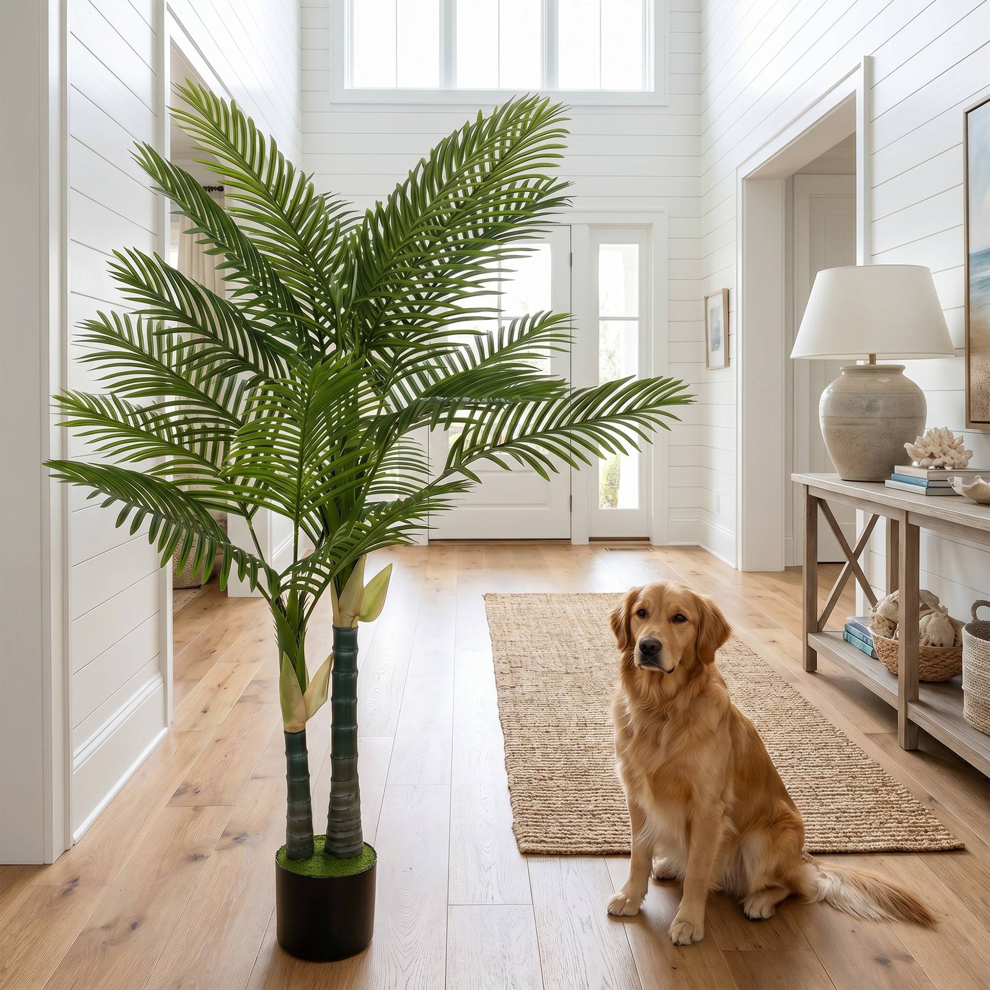Palmier Artificiel Réaliste PEVA Intérieur Balcon Ambiance Tropicale 150cm Vert - ComfortXL Outdoor Living - Image 10