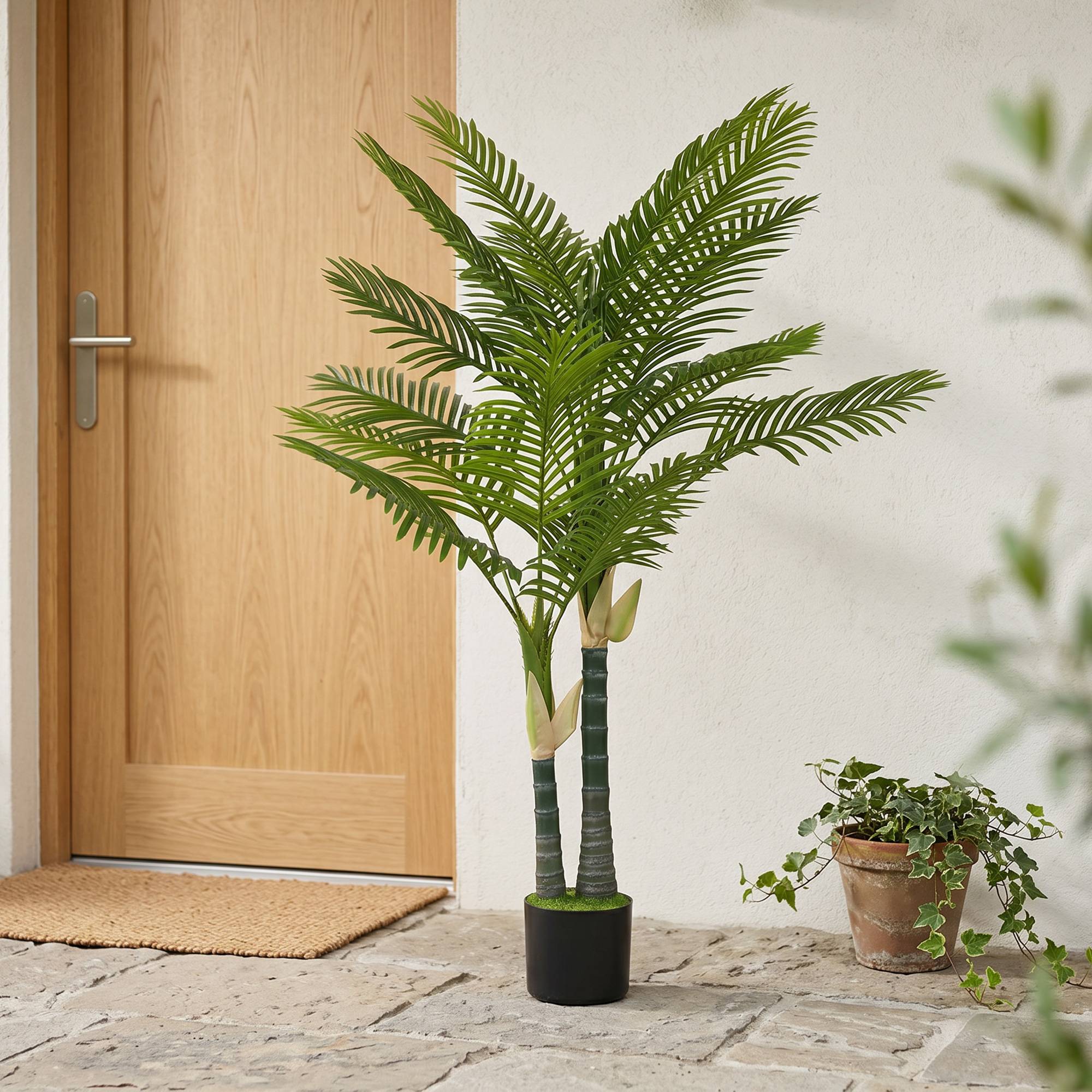 Palmier Artificiel Réaliste PEVA Intérieur Balcon Ambiance Tropicale 150cm Vert - ComfortXL Outdoor Living - Image 9