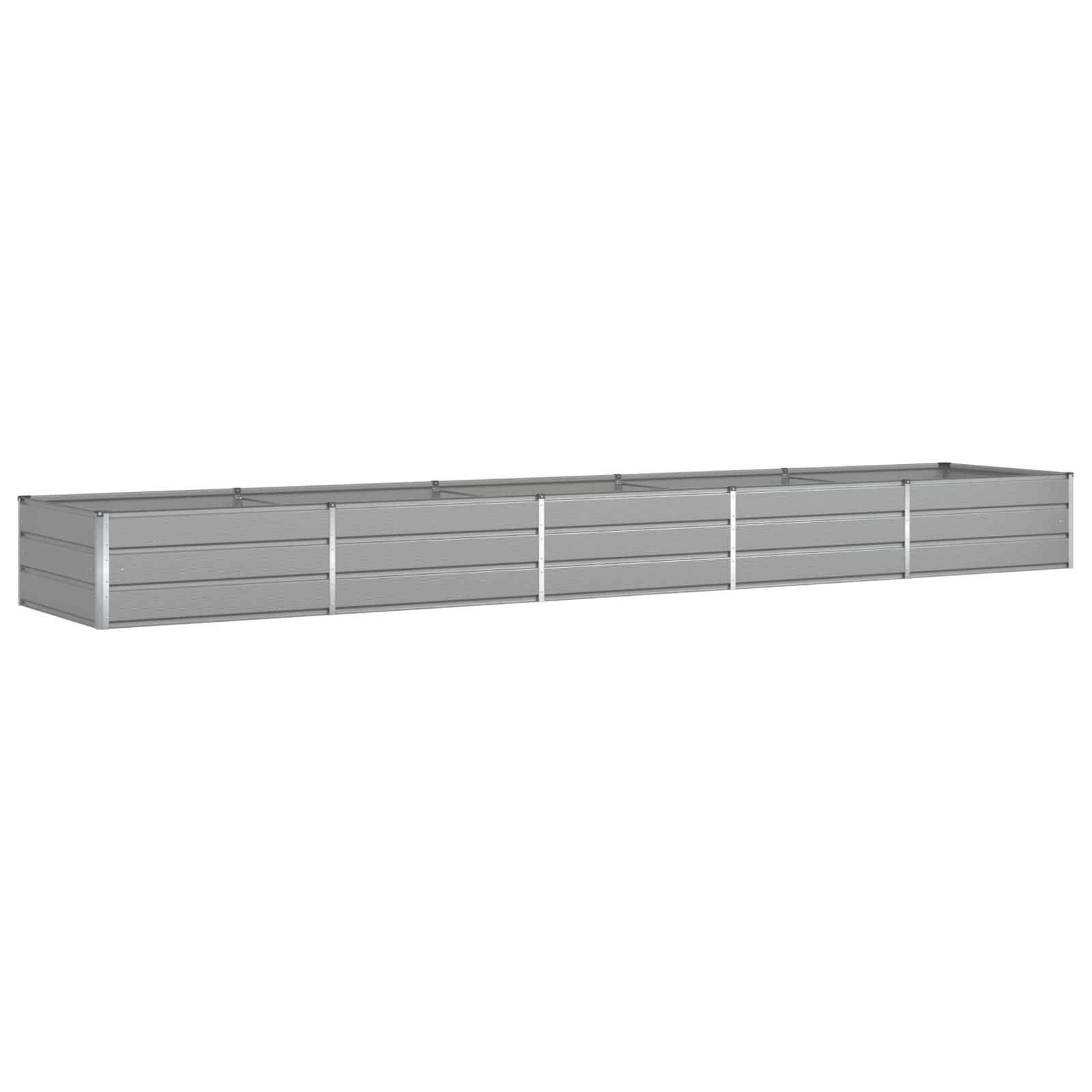 Helloshop26 - Jardinière moderne industrielle pour extérieur 195 x 100 x 45 cm en acier galvanisé gris clair - Image 1