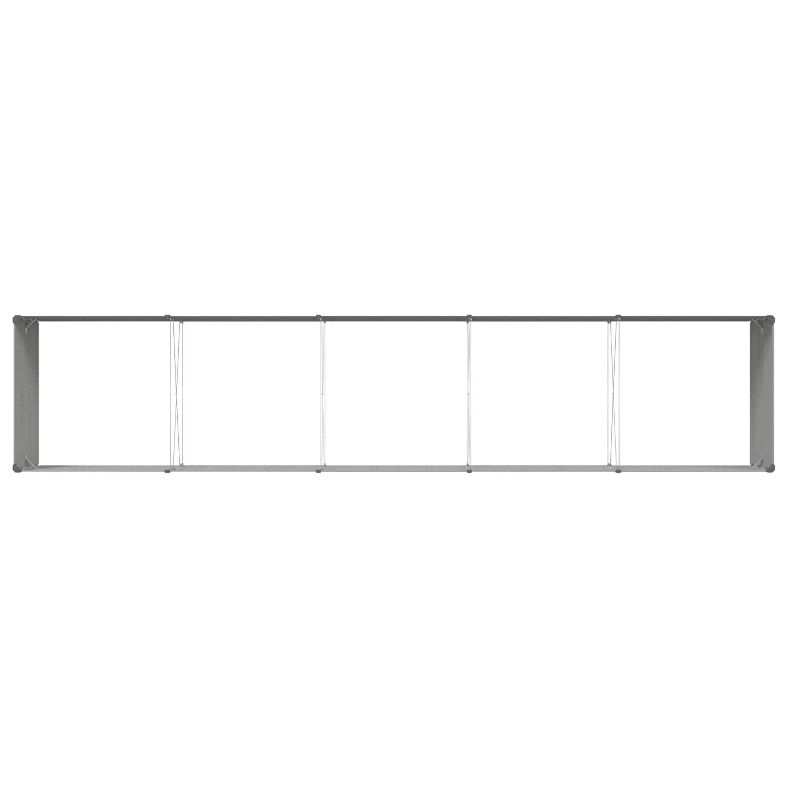 Helloshop26 - Jardinière moderne industrielle pour extérieur 195 x 100 x 45 cm en acier galvanisé gris clair - Image 4