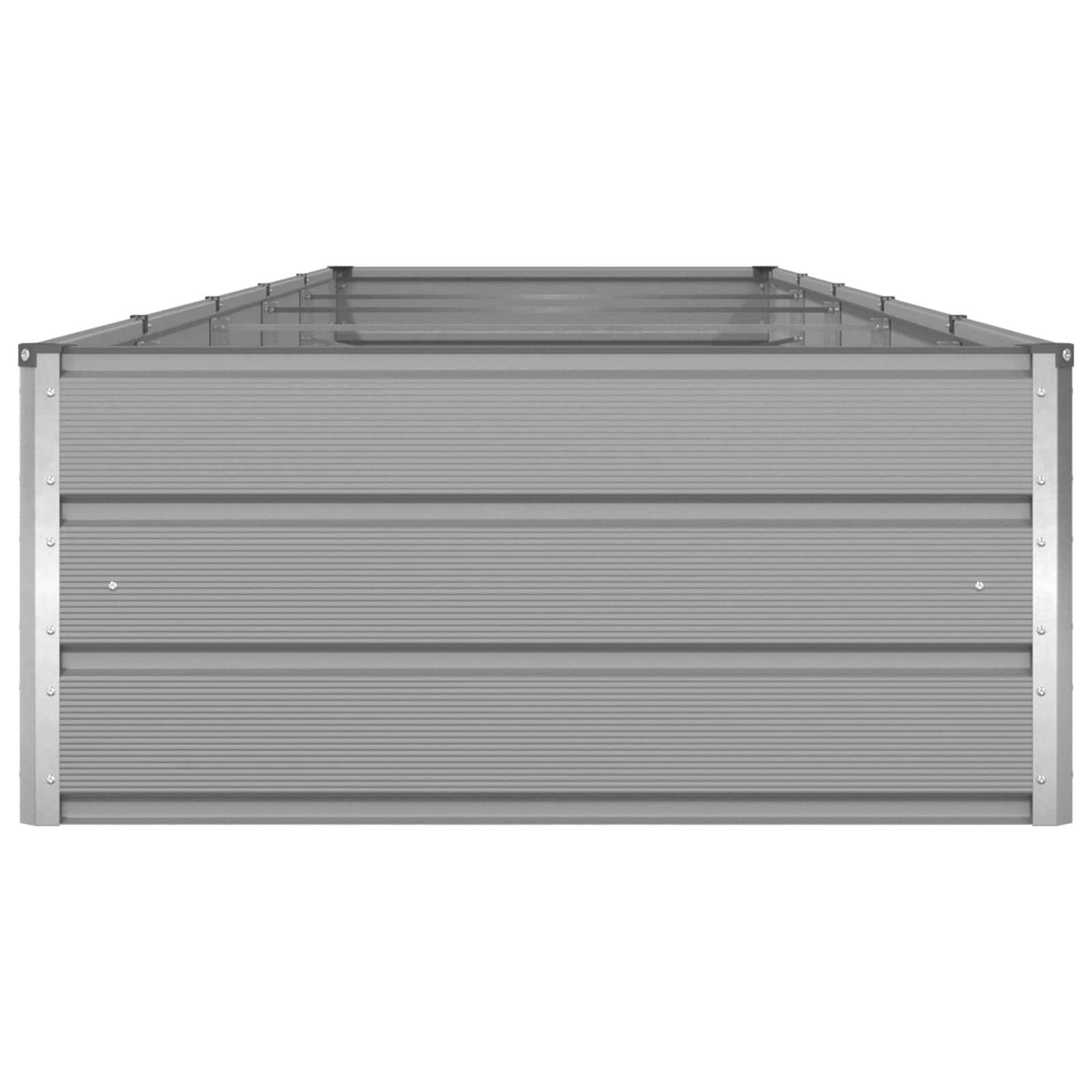 Helloshop26 - Jardinière moderne industrielle pour extérieur 195 x 100 x 45 cm en acier galvanisé gris clair - Image 3