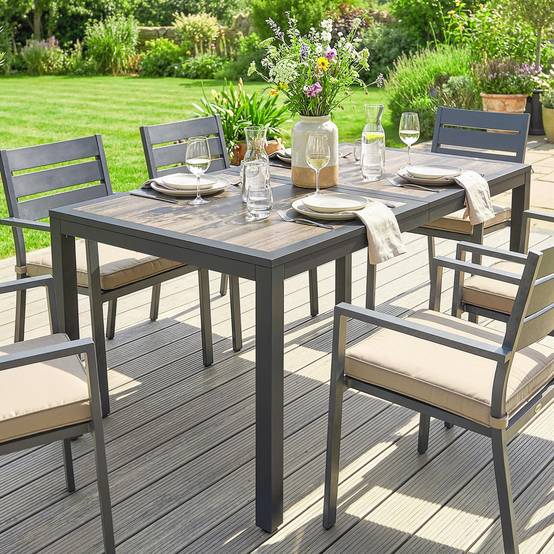 Table de jardin acier gris foncé 140 x 80 x 72 cm - PANGIVO - Image 9
