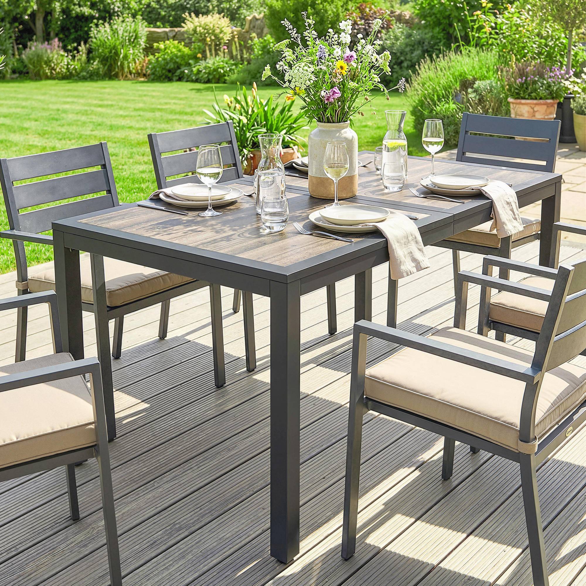 Table de jardin acier gris foncé 140 x 80 x 72 cm - PANGIVO - Image 9