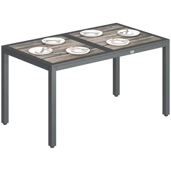 Table de jardin acier gris foncé 140 x 80 x 72 cm - PANGIVO - Image 1