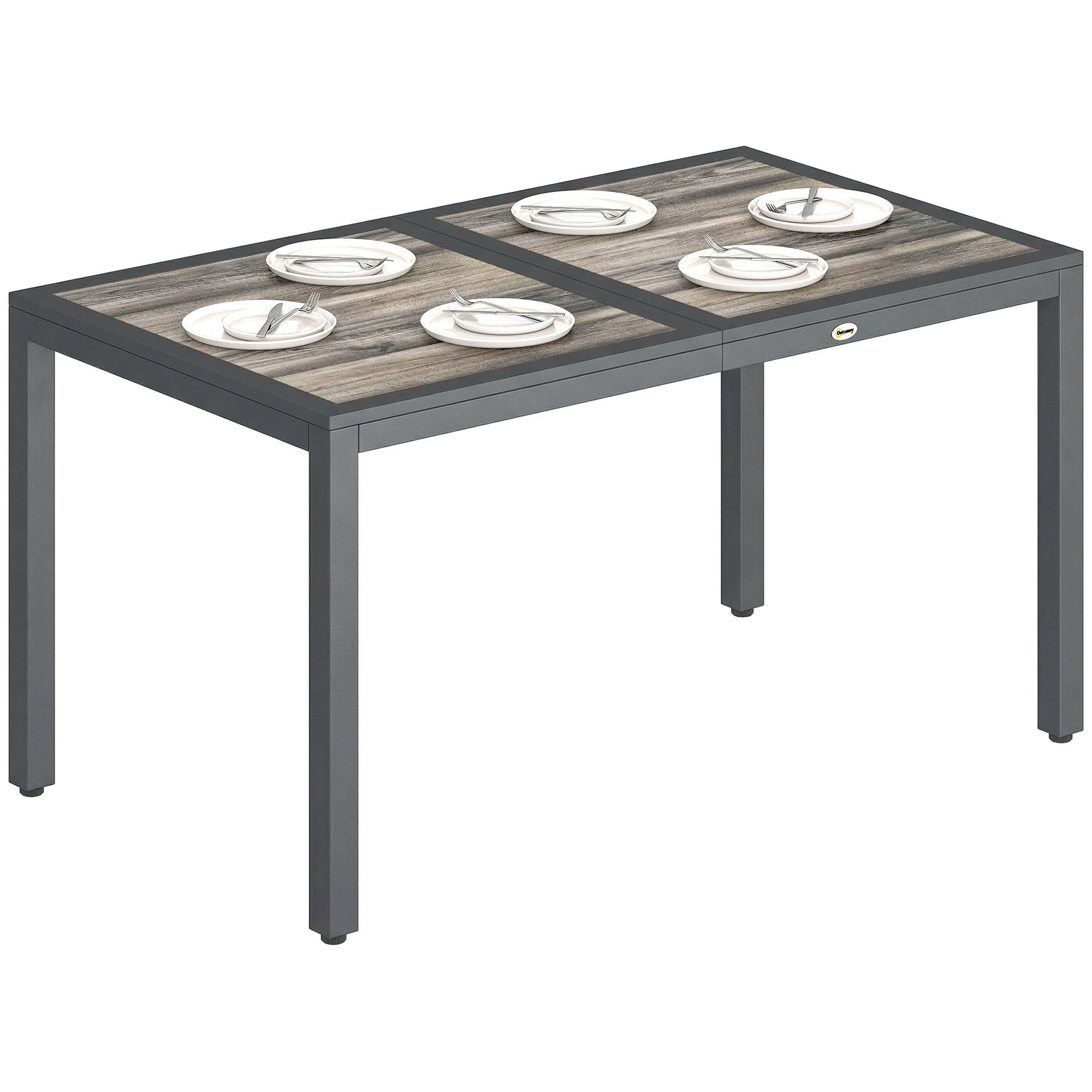 Table de jardin acier gris foncé 140 x 80 x 72 cm - PANGIVO - Image 1