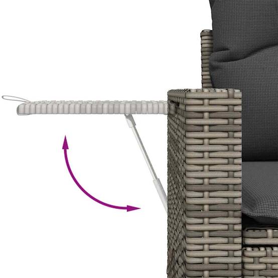 ComfortXL - Salon de jardin 7 éléments gris résine tressée avec table haute en bois et rangement discret – ComfortXL Outdoor Living - Image 3