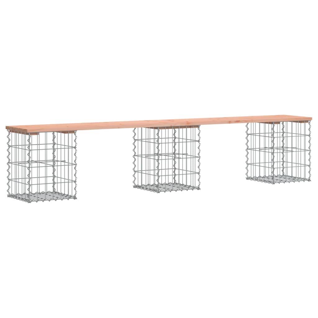 Maison Chic - Banc de jardin - Banc d'extérieur - Banquette design gabion 203x31x42cm bois massif de douglas - Imagen 1