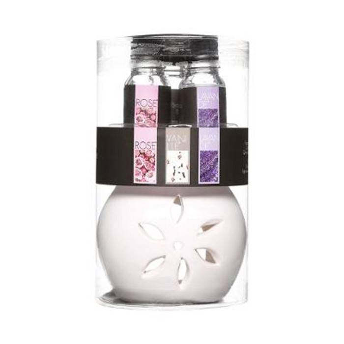 Brûle-Parfum & 3 Flacons d'Huiles "Pura" 10ml Floral - Imagen 2