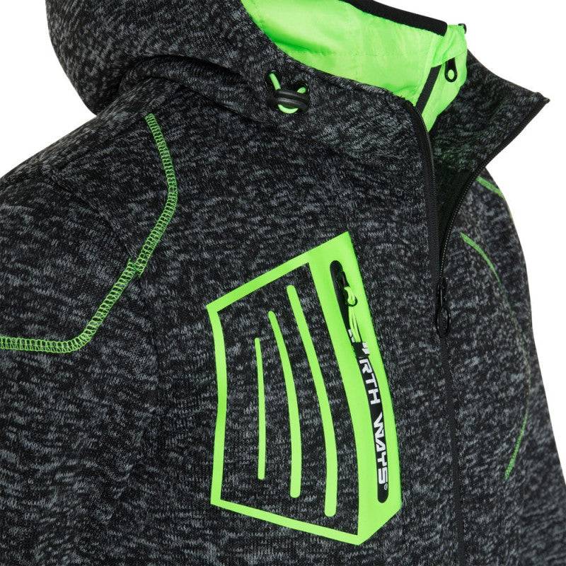 Nineworths - LYNX - GILET DE TRAVAIL - 1398 | Noir chiné / Vert fluo - Imagen 4
