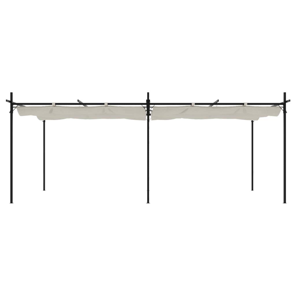 Très Grande Pergola Aluminium Toile Rétractable Protection Solaire pour Jardin Crème 589x292 cm – ComfortXL Outdoor Living - Image 3