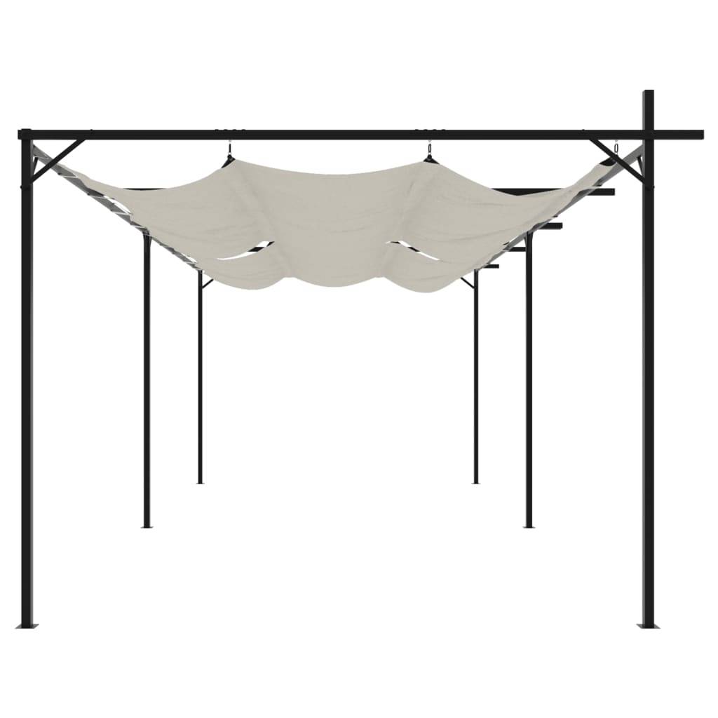 Très Grande Pergola Aluminium Toile Rétractable Protection Solaire pour Jardin Crème 589x292 cm – ComfortXL Outdoor Living - Image 4