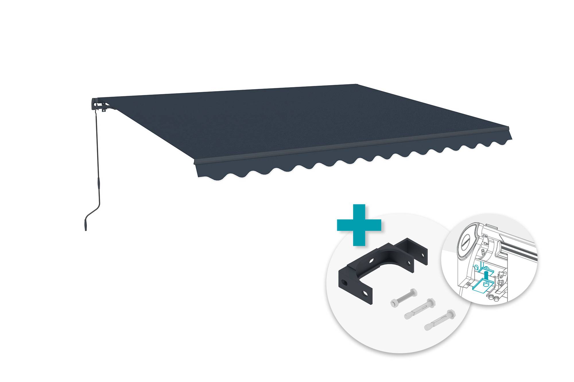 CAZEBOO - Cazeboo Store banne monobloc gris VECCHIO 4x3 m avec fixations plafond - Image 1