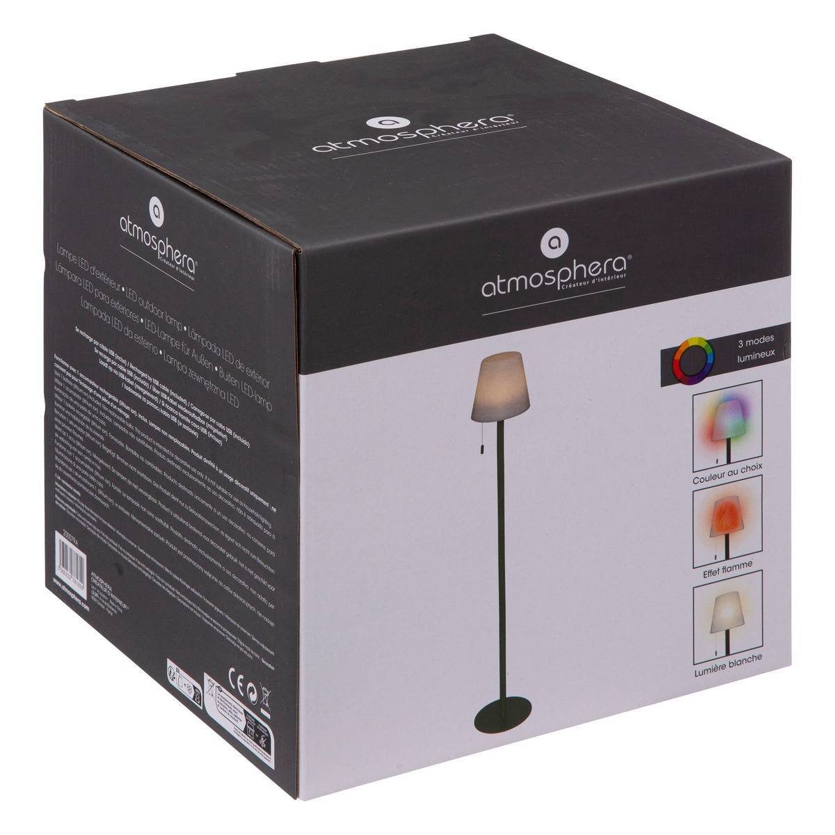 Atmosphera - Lampadaire extérieur "Zack" H108cm vert olive - Atmosphera Créateur d'intérieur - Imagen 3