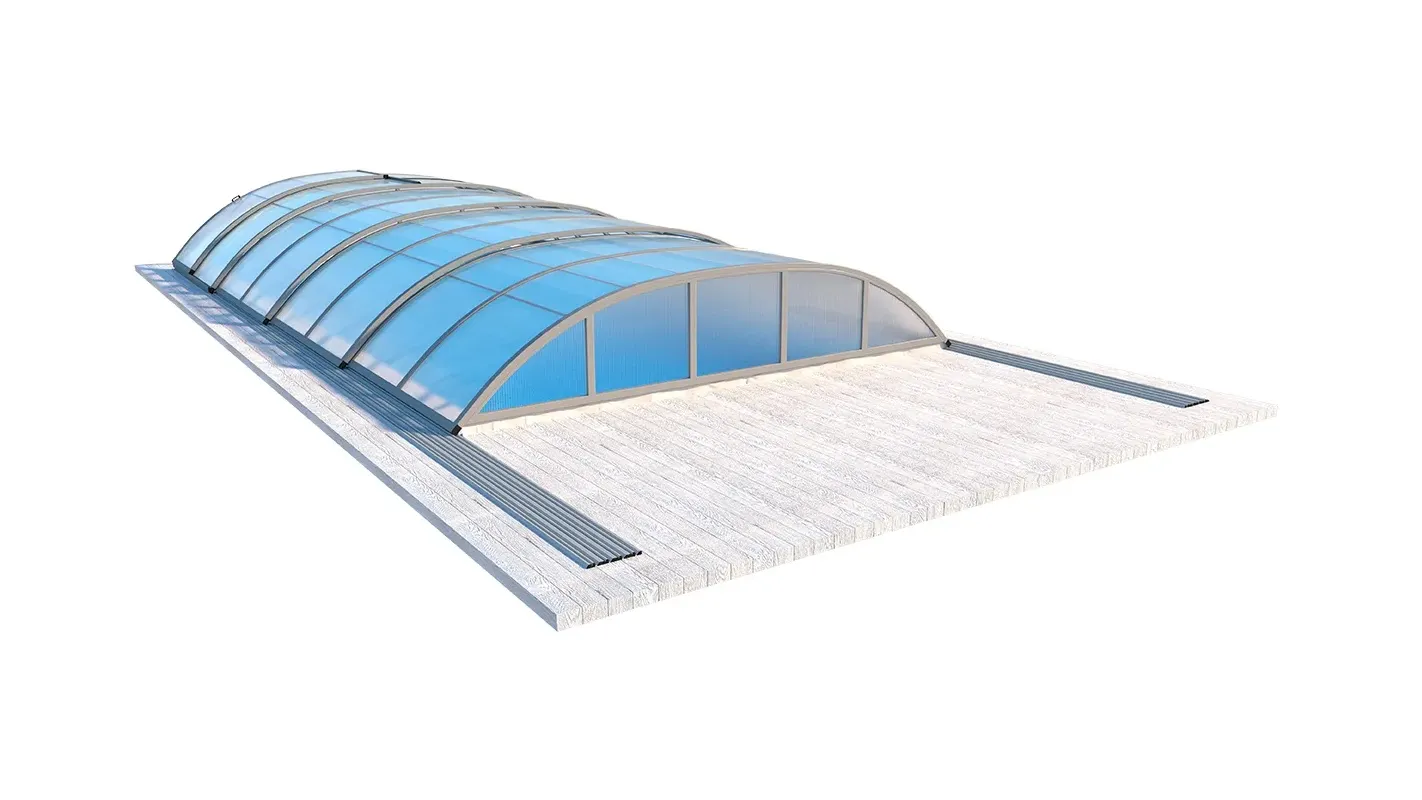 Altanka - Abri de piscine Horizon - 8,61x4,20 m - polycarbonate alvéolaire 8 mm - Couleur Ral7037 Gris - ECO209 - Imagen 5