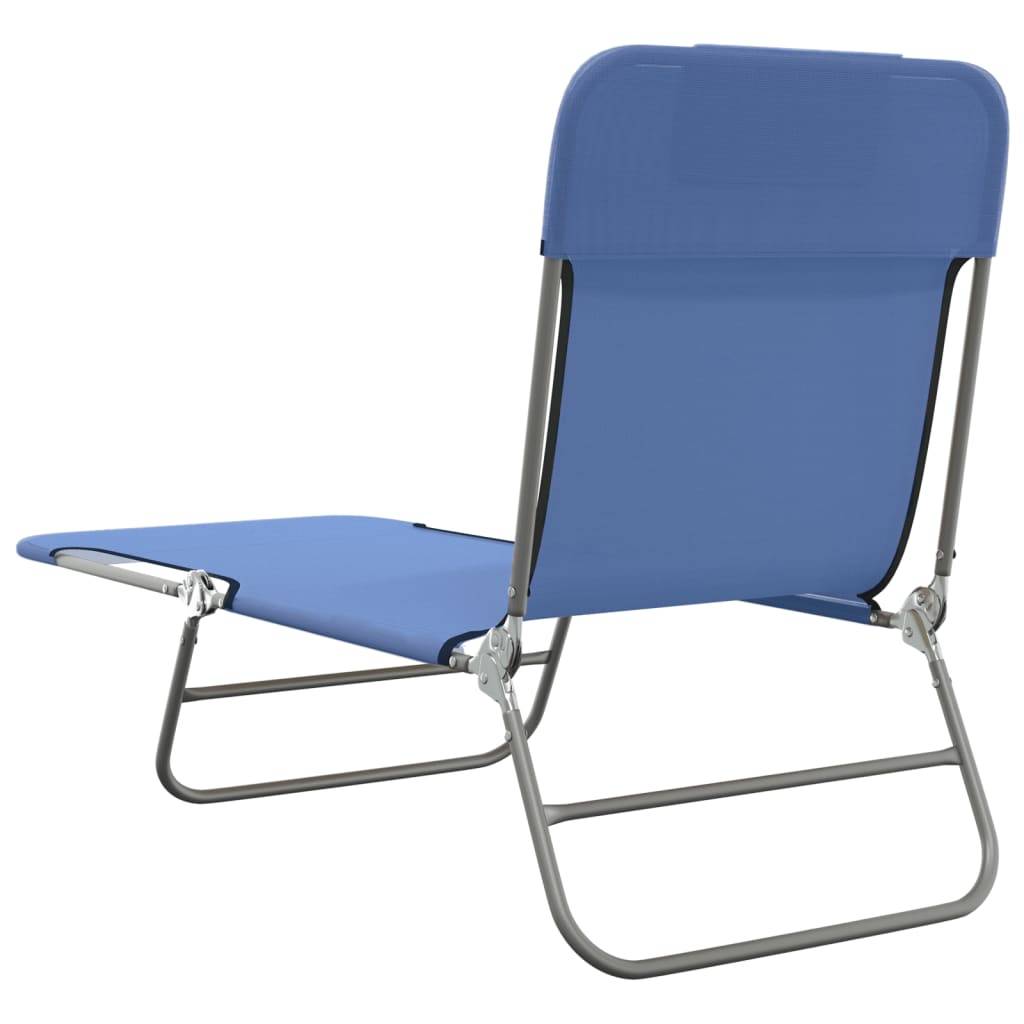 Maison Chic - Lot de 2 Bain de soleil pliables - Transats - Chaises longues bleu textilène et acier - MEUBLE PRO - Image 6