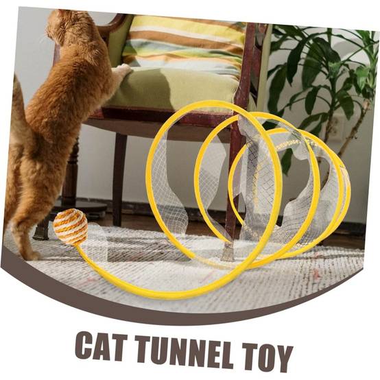Tunnel pour chat -en forme de S - Jouet pliable avec griffoir - Stimulation intérieure - Living123 - Image 5