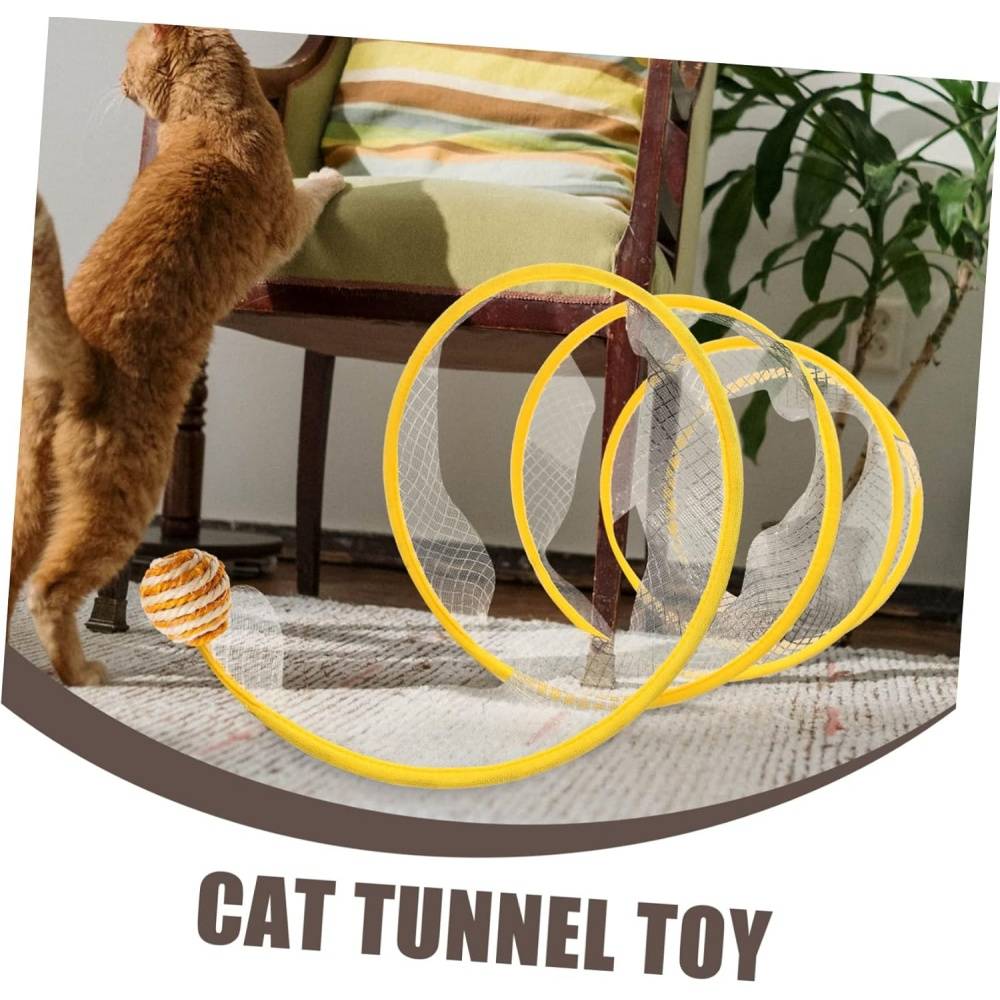 Tunnel pour chat -en forme de S - Jouet pliable avec griffoir - Stimulation intérieure - Living123 - Image 5