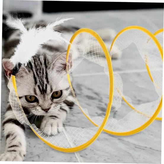 Tunnel pour chat -en forme de S - Jouet pliable avec griffoir - Stimulation intérieure - Living123 - Image 3