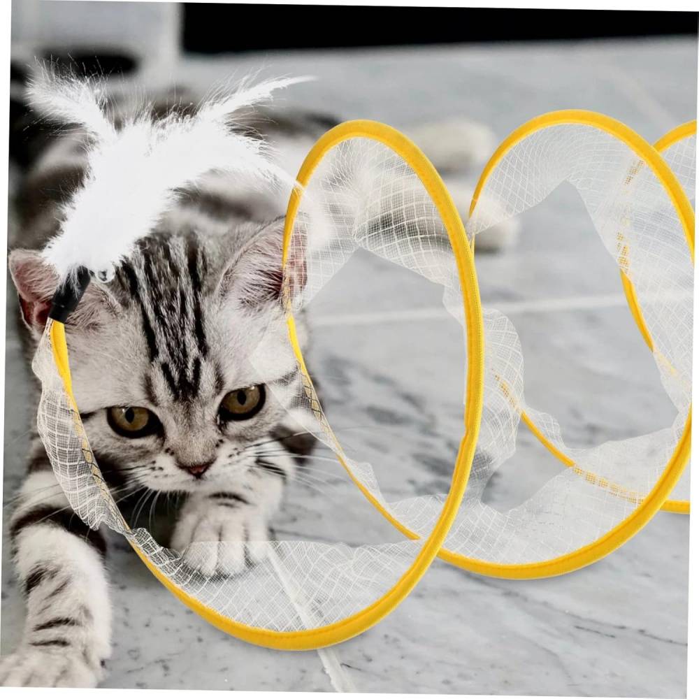 Tunnel pour chat -en forme de S - Jouet pliable avec griffoir - Stimulation intérieure - Living123 - Image 3