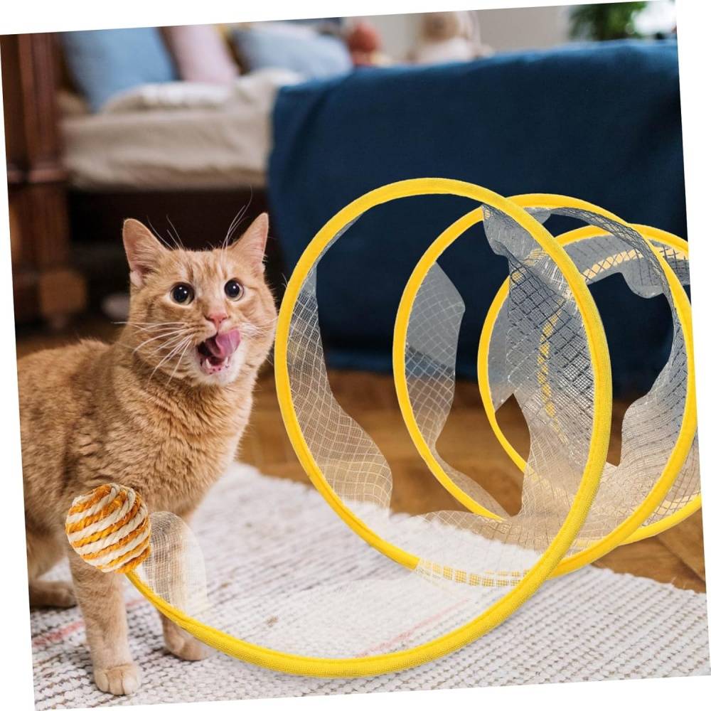 Tunnel pour chat -en forme de S - Jouet pliable avec griffoir - Stimulation intérieure - Living123 - Image 4