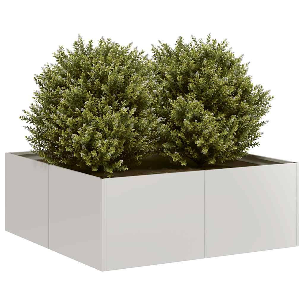 Jardinière acier inoxydable gris 80 x 80 x 30 cm - PANGIVO - Image 1