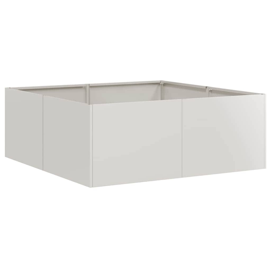 Jardinière acier inoxydable gris 80 x 80 x 30 cm - PANGIVO - Image 2