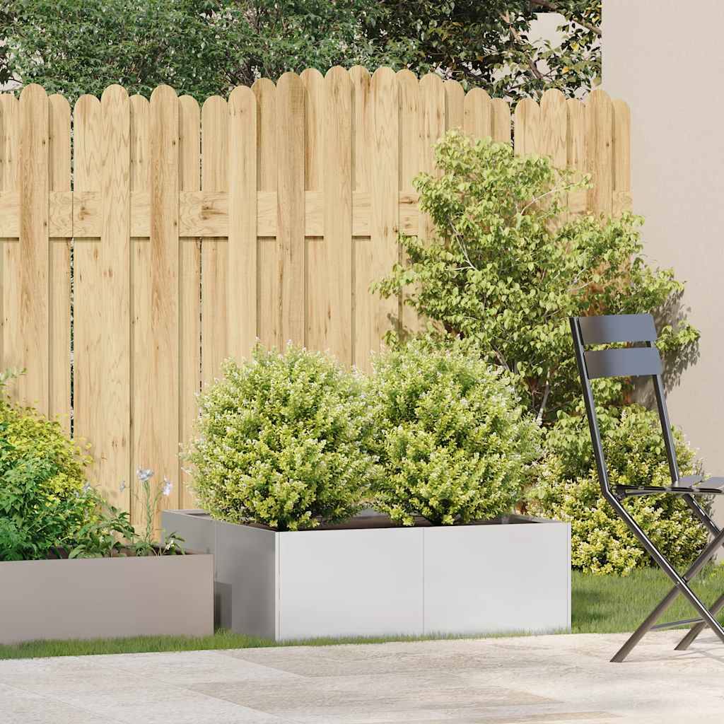 Jardinière acier inoxydable gris 80 x 80 x 30 cm - PANGIVO - Image 3