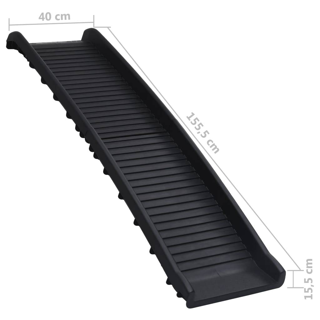Vidaxl - Rampe de voiture pliable pour chiens Noir 155,5x40x15,5 cm vidaXL 170987 - Imagen 3