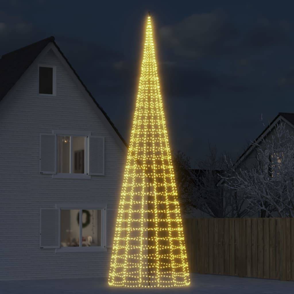 Grand Sapin pour Mât 3000 LED Décoration Jardin Extérieur 800cm Blanc Chaud – ComfortXL Outdoor Living - Image 1