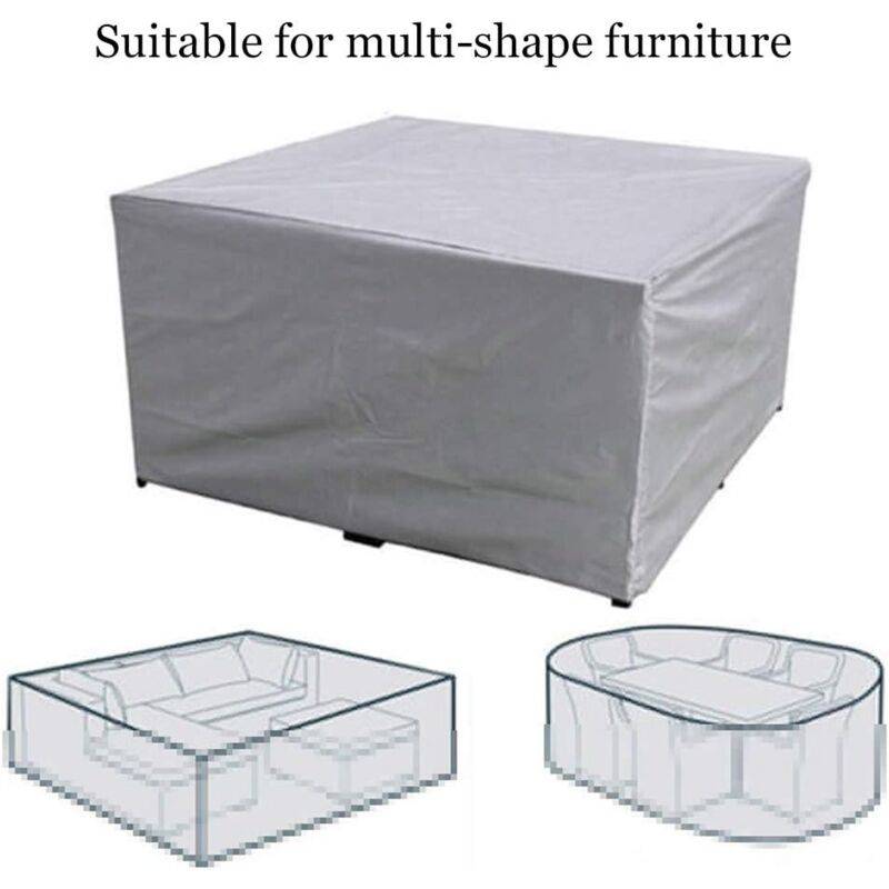 IntiMeg - Housse Salon De Jardin, Rectangulaire Tissu Oxford 210D Etanche Protection Protection De La Neige Anti-UV Antipoussiere Bâche 170x115x71cm IntiMeg - Image 2
