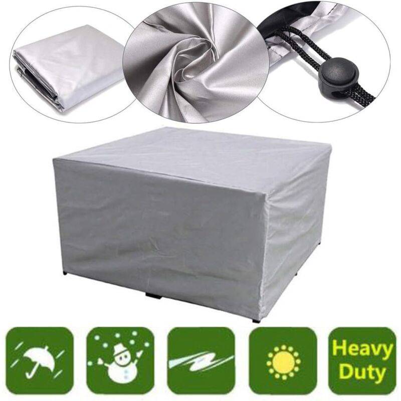 IntiMeg - Housse Salon De Jardin, Rectangulaire Tissu Oxford 210D Etanche Protection Protection De La Neige Anti-UV Antipoussiere Bâche 170x115x71cm IntiMeg - Image 3