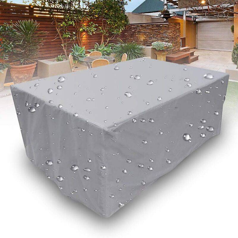 IntiMeg - Housse Salon De Jardin, Rectangulaire Tissu Oxford 210D Etanche Protection Protection De La Neige Anti-UV Antipoussiere Bâche 170x115x71cm IntiMeg - Image 1