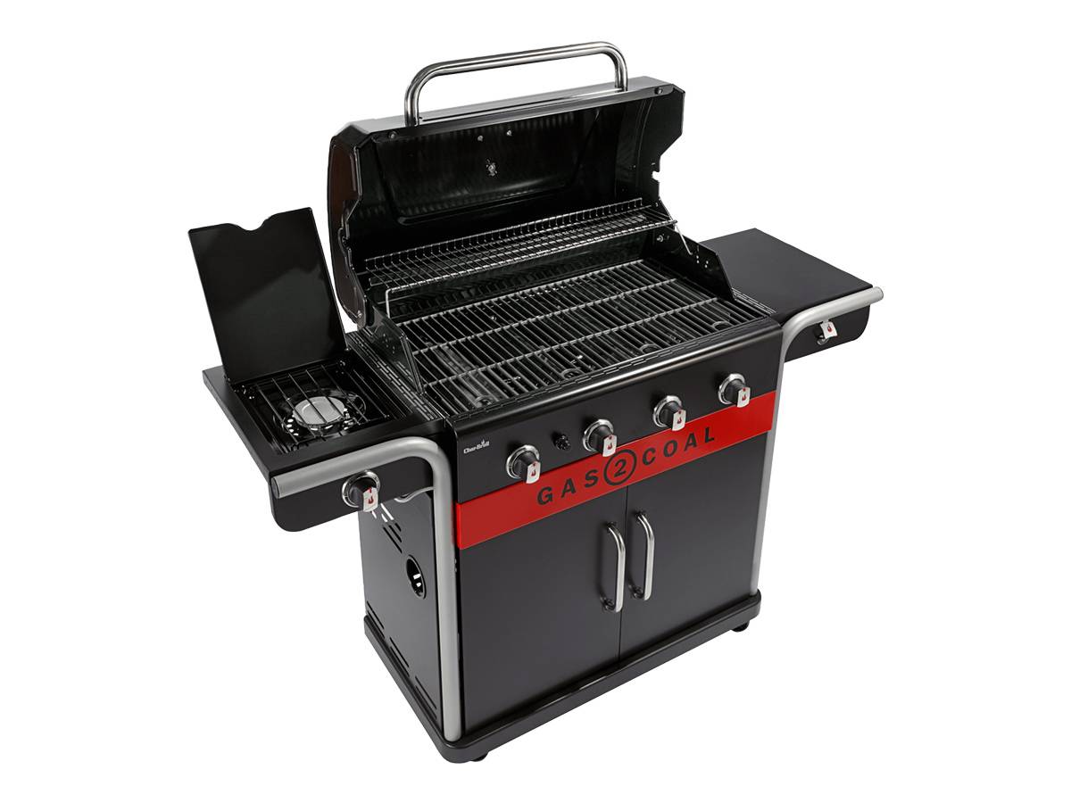 Char-broil - Barbecue à gaz et à charbon Gas2Coal 2.0 4B + Housse de protection + Plancha + Kit 3 ustensiles - Char-Broil - Imagen 4