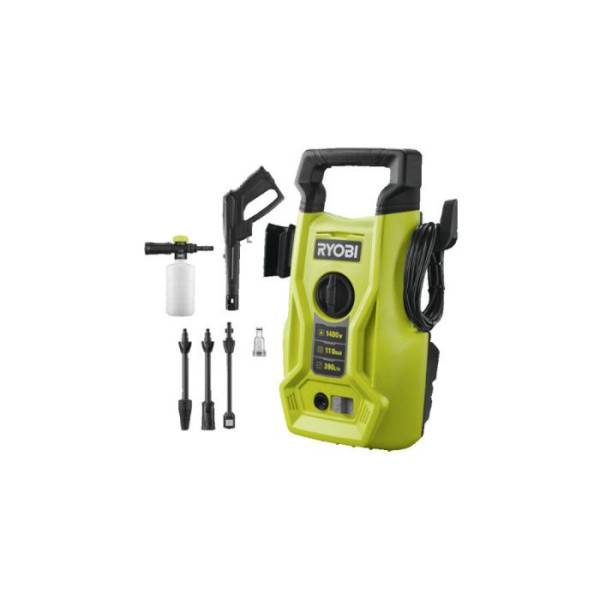 Ryobi - RYOBI - Nettoyeur haute pression 1400 W - 110 bars - 390 L - flexible 5 m PVC - lances vario & turbo - buse détergent - RY110PW