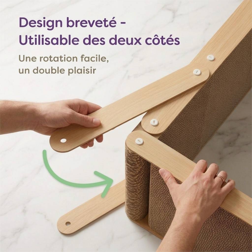 Grattoir pour Chat Carton Double Face Protection des Griffes Poussière Faible - Image 4