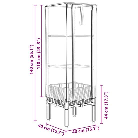 Serre Verticale Compacte pour Plants de Tomates avec Housse Zippée et Cadre Fer Robuste Noir 40x140 cm – ComfortXL Outdoor Living - Image 9