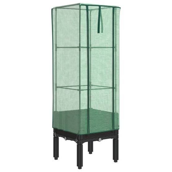 Serre Verticale Compacte pour Plants de Tomates avec Housse Zippée et Cadre Fer Robuste Noir 40x140 cm – ComfortXL Outdoor Living - Image 2
