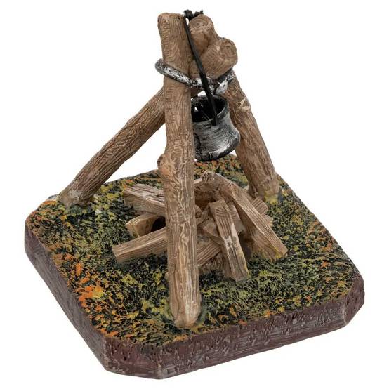 Accessoire Crèche de Noël "Coin du Feu" 10cm Marron - Image 1