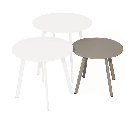 Proloisirs - Table basse - MASSAÏ - Acier époxy - Ø40 cm - Crème PROLOISIRS