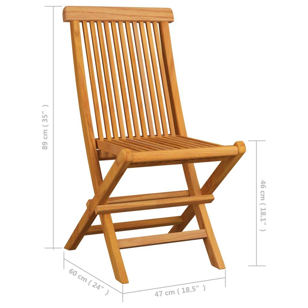 Vidaxl - Chaises pliantes avec coussins blanc crème, 4 pièces, en bois de teck massif vidaXL 3062585 - Imagen 3